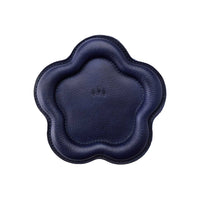 Cobalt | Floral shaped leather tray with stuffed edges 