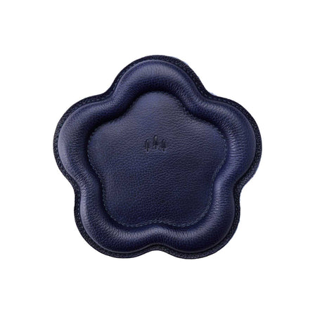 Cobalt | Floral shaped leather tray with stuffed edges 