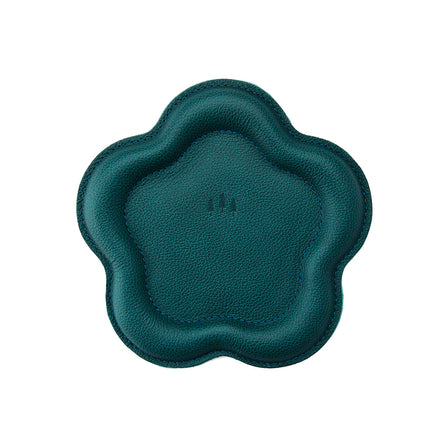 Sea Glass | Floral shaped leather tray with stuffed edges 