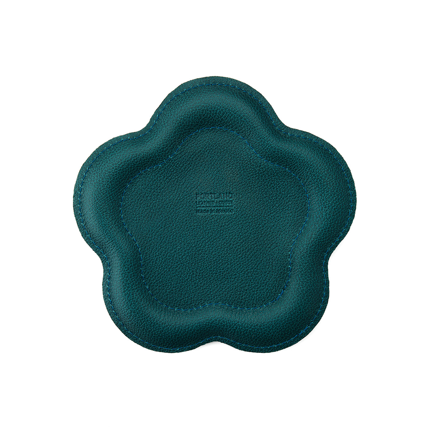 Sea Glass | Floral shaped leather tray with stuffed edges 