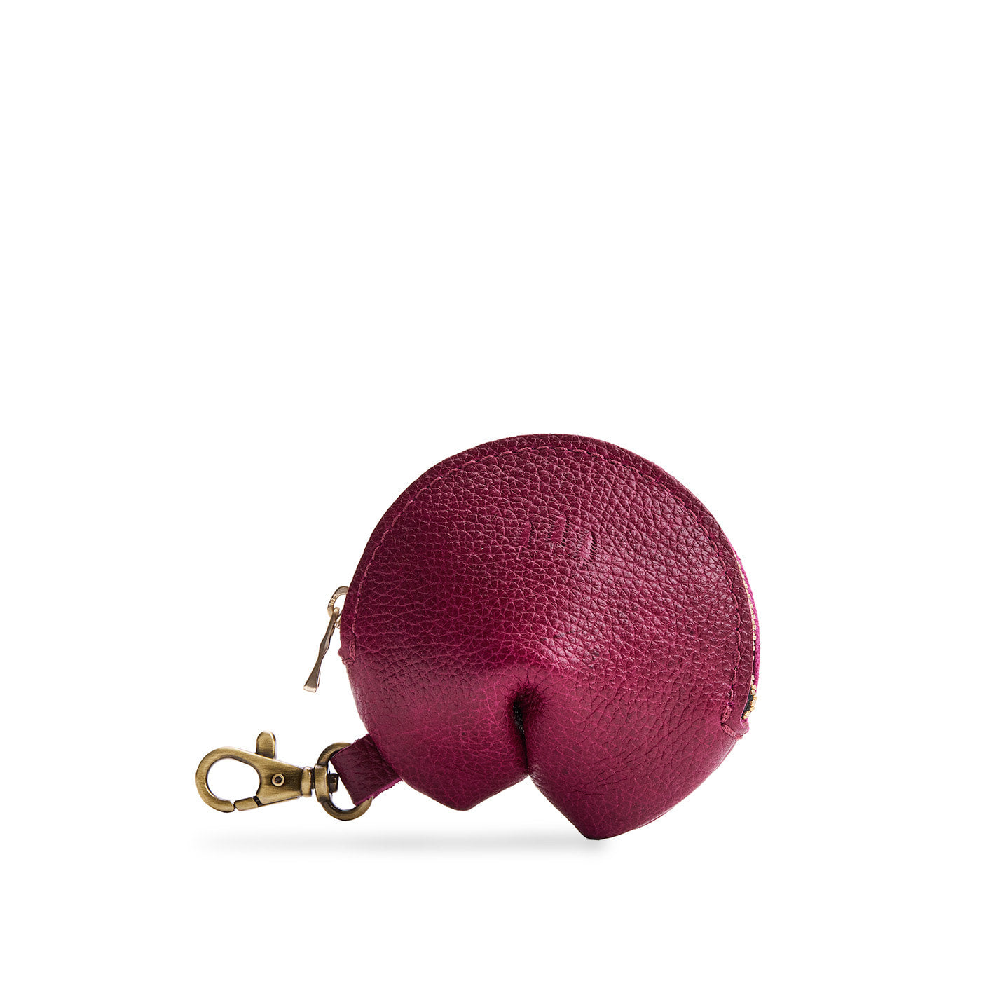 Orchid  | Leather fortune cookie shaped keychain pouch
