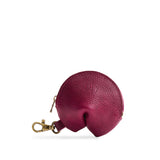 Orchid  | Leather fortune cookie shaped keychain pouch