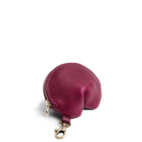 Orchid  | Leather fortune cookie shaped keychain pouch