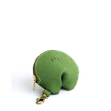 All Color: Succulent | Leather fortune cookie shaped keychain pouch
