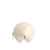 Bone | Leather fortune cookie shaped pouch