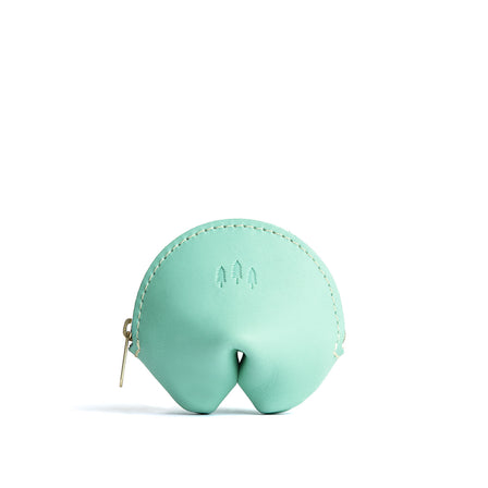 Mint | Leather fortune cookie shaped pouch
