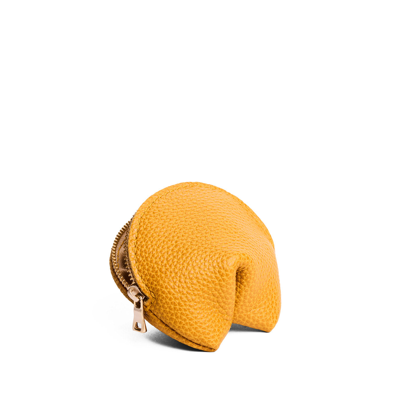 Sunshine | Leather fortune cookie shaped keychain pouch