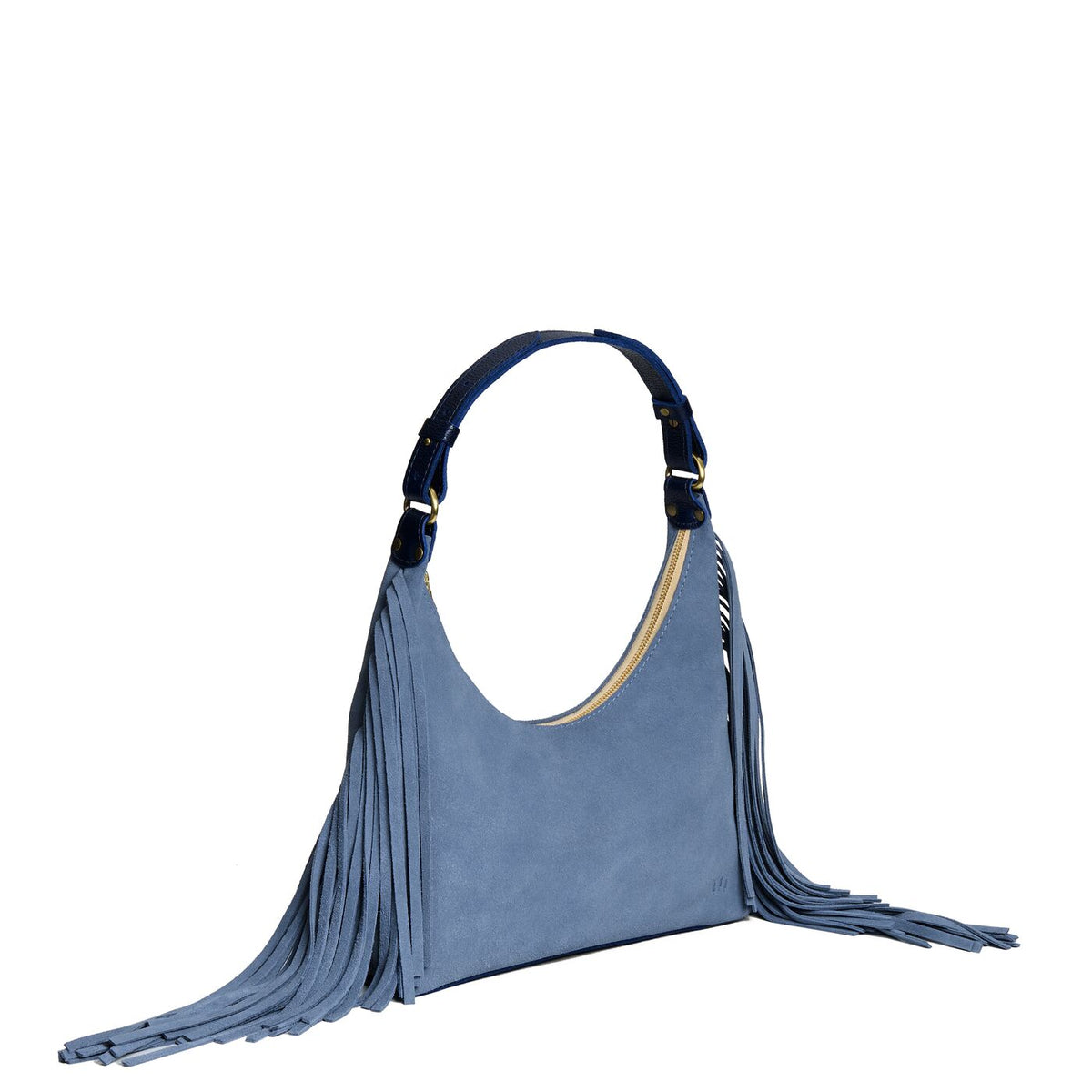 Denim*Small*Fringe | U-shaped shoulder bag with adjustable strap