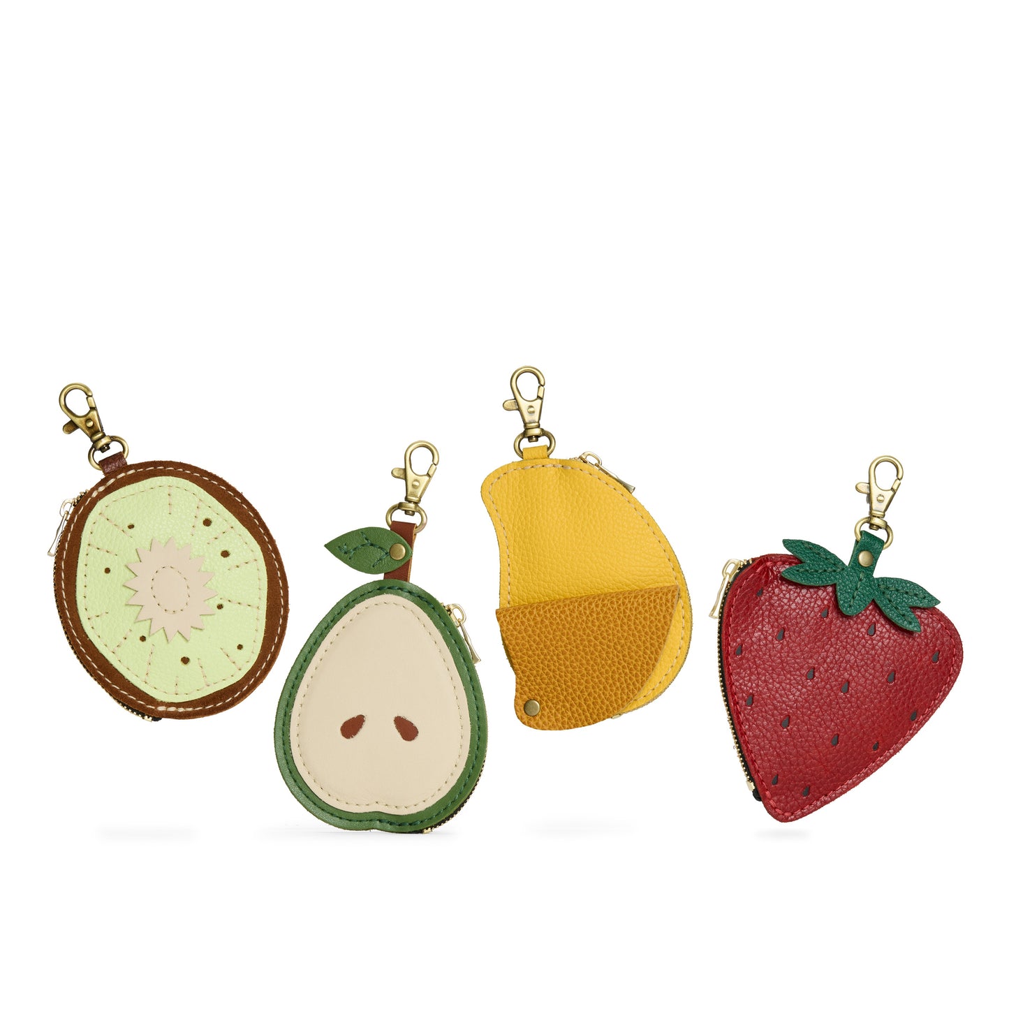 Leather fruit shaped pouches