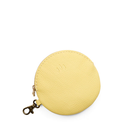 Butter Bliss | Leather flat round keychain pouch