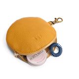 Sunshine | Leather flat round keychain pouch