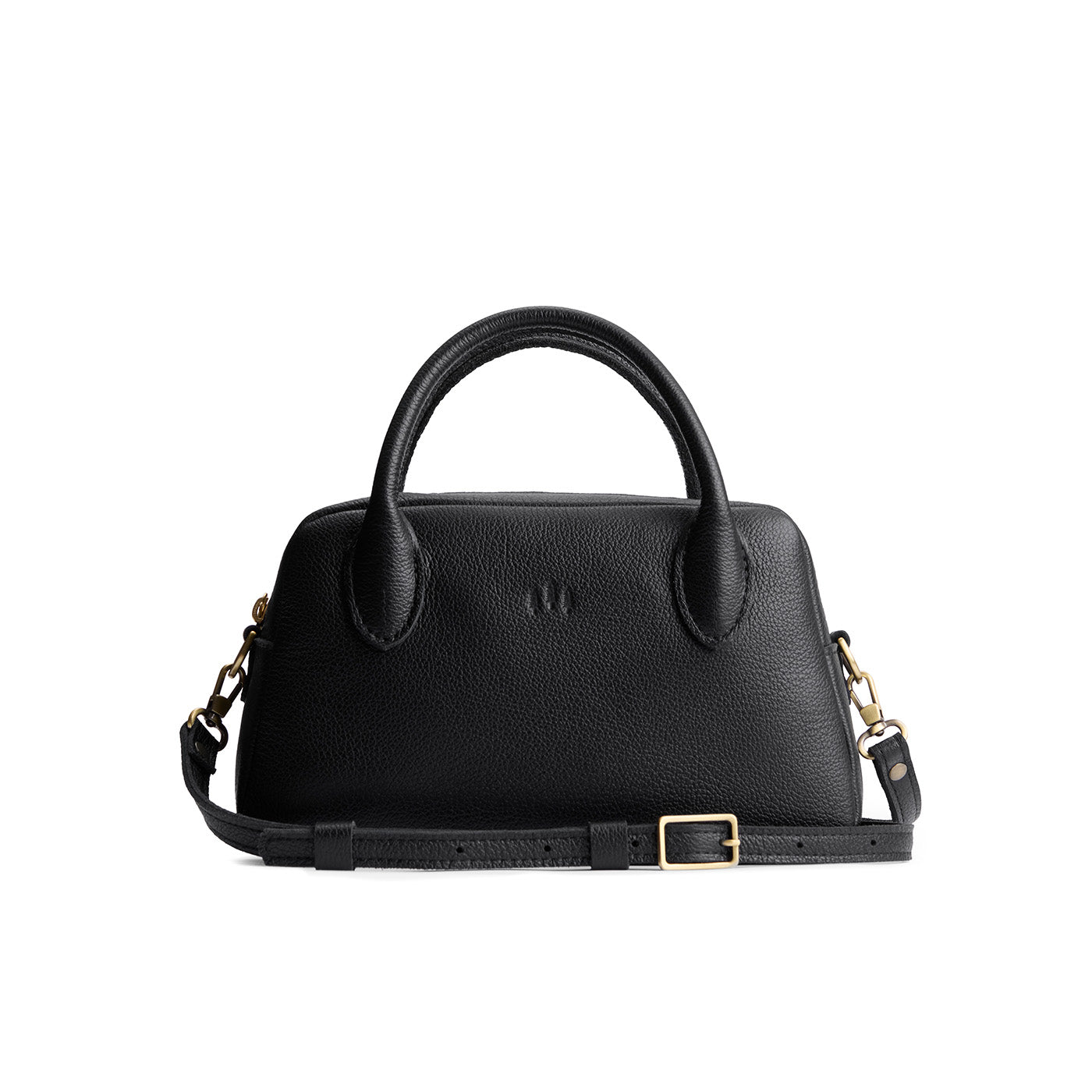 Pebbled--Black*Large | Bowler styled bag with a crossbody strap