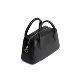 Pebbled--Black Large | Bowler styled bag with a crossbody strap