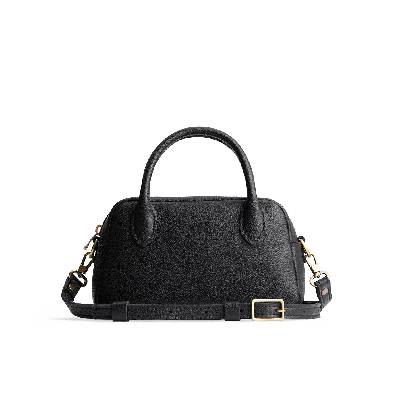 Pebbled--Black*Small | Bowler styled bag with a crossbody strap