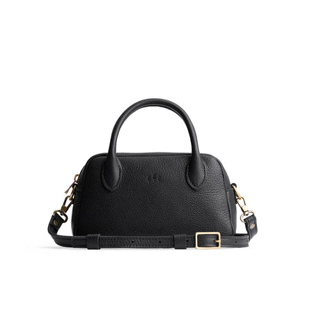 Pebbled--Black*Small | Bowler styled bag with a crossbody strap