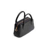 Pebbled--Black Small | Bowler styled bag with a crossbody strap