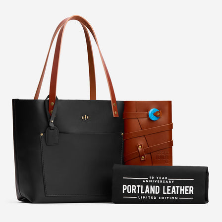 Black*Classic | Leather Tote Bag with bridle leather handles