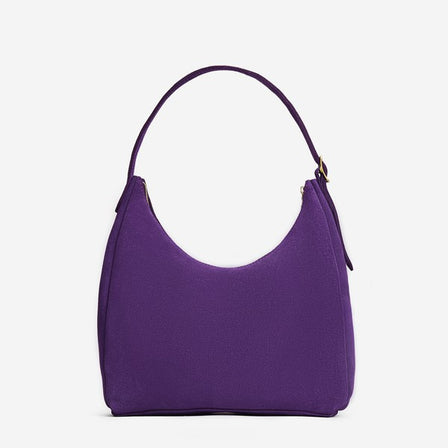Imperial*Medium | U-shaped, flat-bottomed leather shoulder bag with adjustable strap