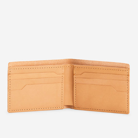 Naturale | Leather bifold wallet with six geometric card slots