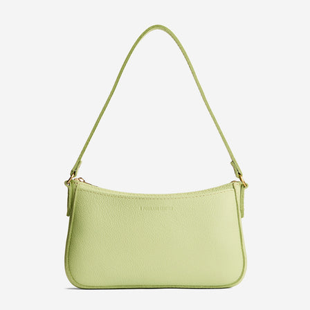 Shadow Lime | Petite bean shaped shoulder bag with a zipper closure