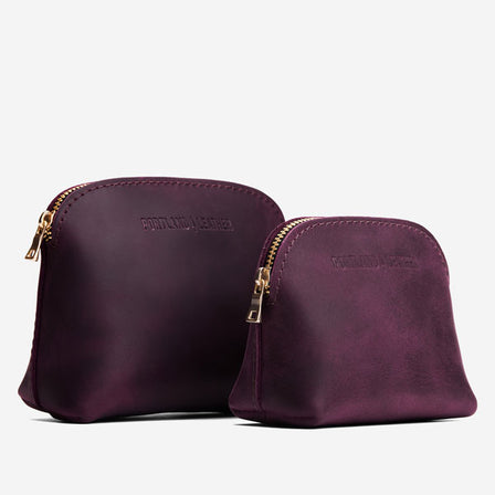 Larkspur*Mini | Compact leather pouch with top zipper