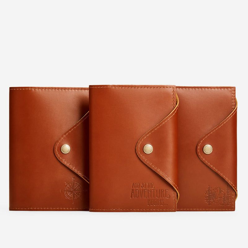 Journals collection with decorative embossment on a white background