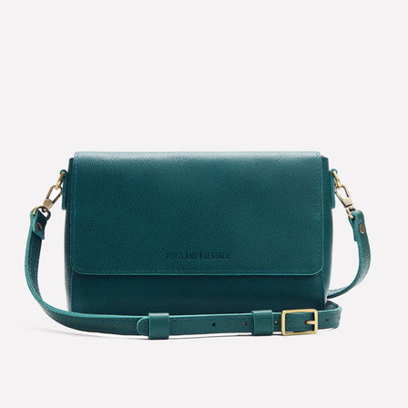 Sea Glass*Mini | Small Leather Crossbody Bag with Magnetic Messenger Bag Closure