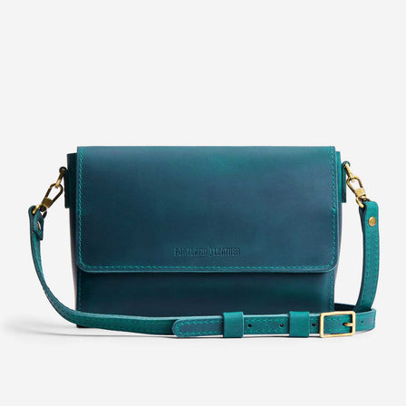 Westward Blue*Mini | Leather Crossbody Bag with Magnetic Messenger Bag 