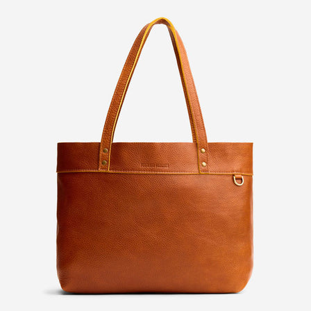 Sienna*Medium*Zipper | Leather tote bag with riveted straps and exterior key loop