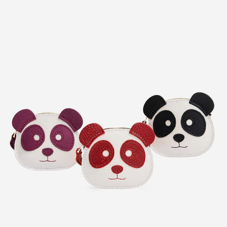 Chili Red | Panda-shaped pouch with zipper opening and wristlet