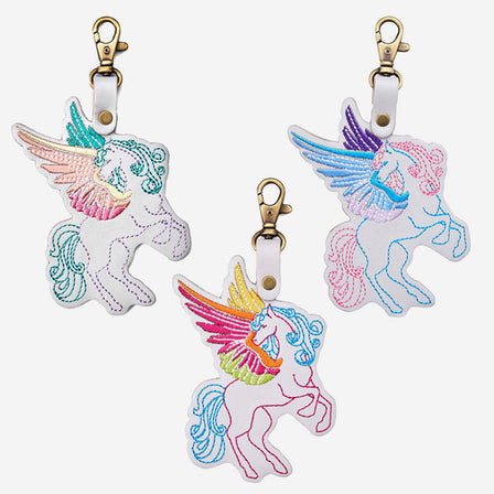 Dreamy | Keychain with Pegasus multi-color stitching detail