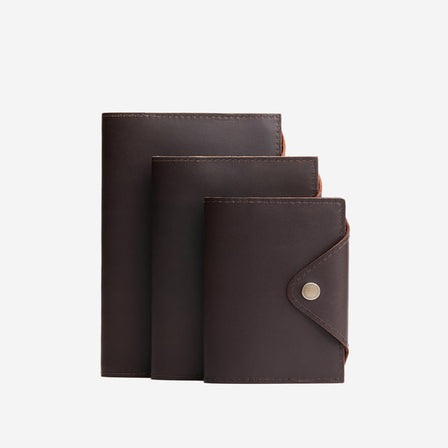 Grizzly*Small | Leather journal cover with button snap cover closed*Small | Leather journal cover with button snap cover closed