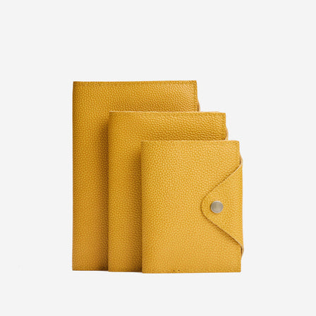 Sunshine*Small | Leather journal cover with button snap cover closed