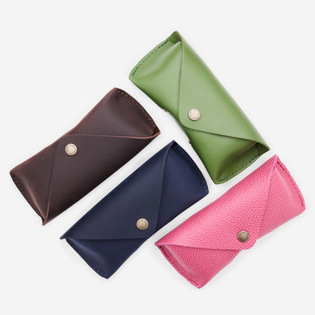 Deep Water | Leather sunglasses case with snap closure