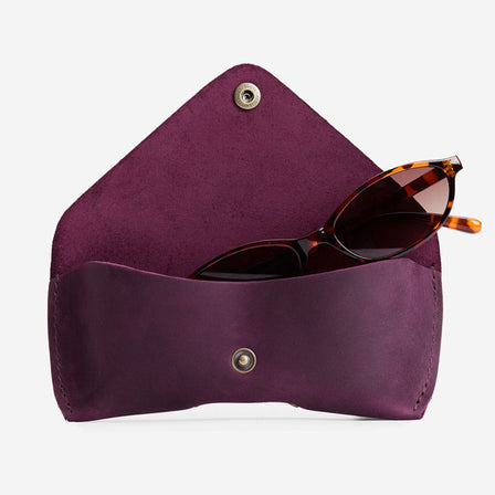 Larkspur | Leather sunglasses case with snap closure