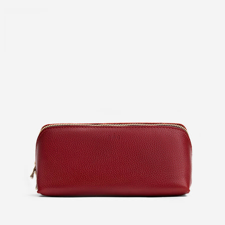 Chili Red | Triangular shaped pouch with extra long zipper