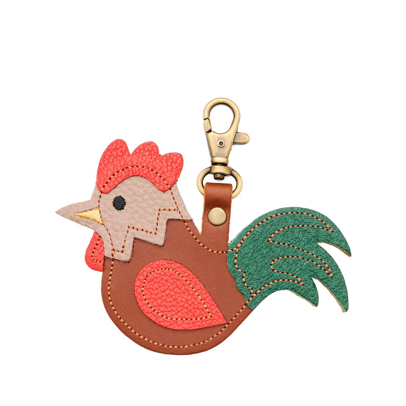 Hank | Chicken keychain on a white background