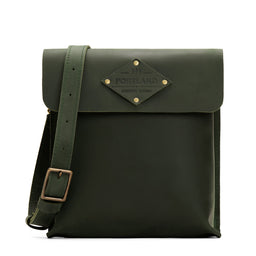 Evergreen | Slim satchel bag with crossbody strap and magnet flap closure