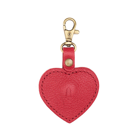 Cherry | Heart-shaped airtag holder keychain with a swivel lobster clasp