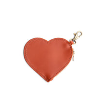 Clownfish | Heart-shaped leather pouch keychain with zipper top and lobster clasp
