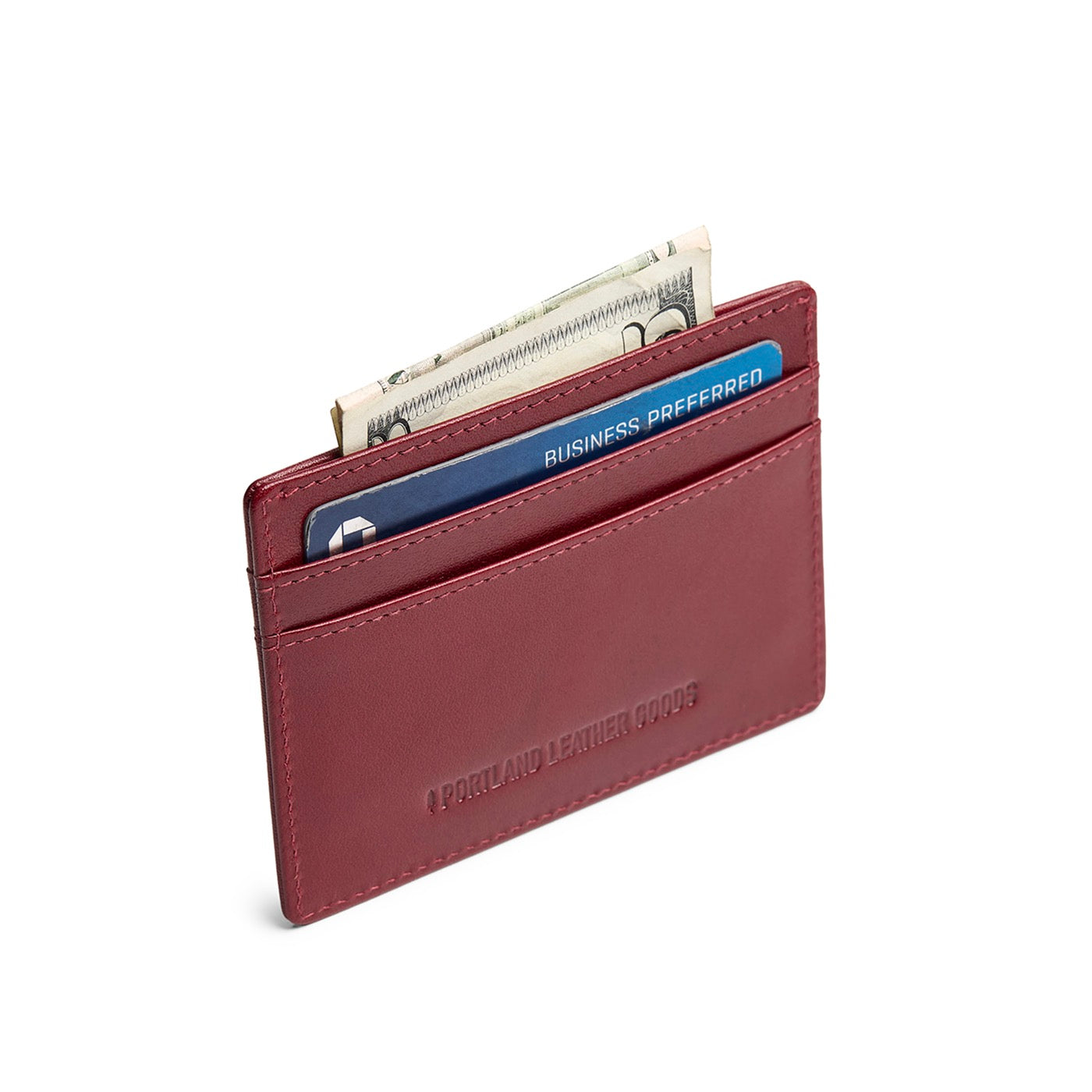 Red Rock*Classic | Leather card holder on white background