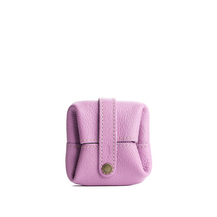 Calla Lily | Foldable square leather pouch with snap closure closed