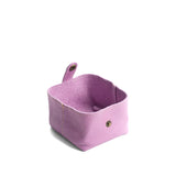 Calla Lily | Foldable square leather pouch with snap closure open