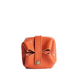 Koi | Foldable square leather pouch with snap closure closed