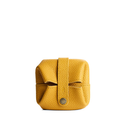 Sunshine | Foldable square leather pouch with snap closure closed