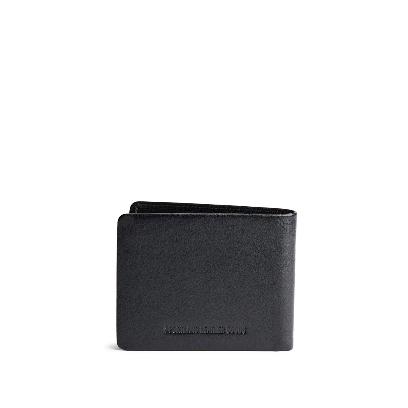 Black Rock | Bifold leather wallet with clean profile and minimalistic stitching details
