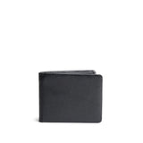 Black Rock | Bifold leather wallet with clean profile and minimalistic stitching details