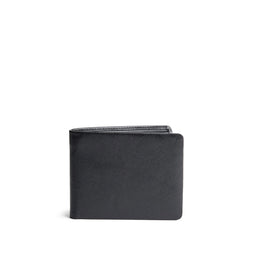 Black Rock | Bifold leather wallet with clean profile and minimalistic stitching details
