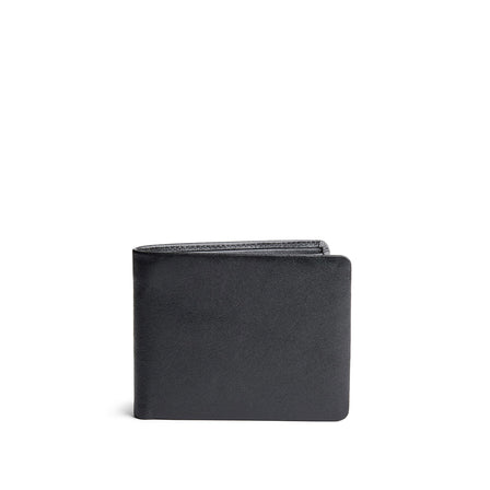 Black Rock | Bifold leather wallet with clean profile and minimalistic stitching details
