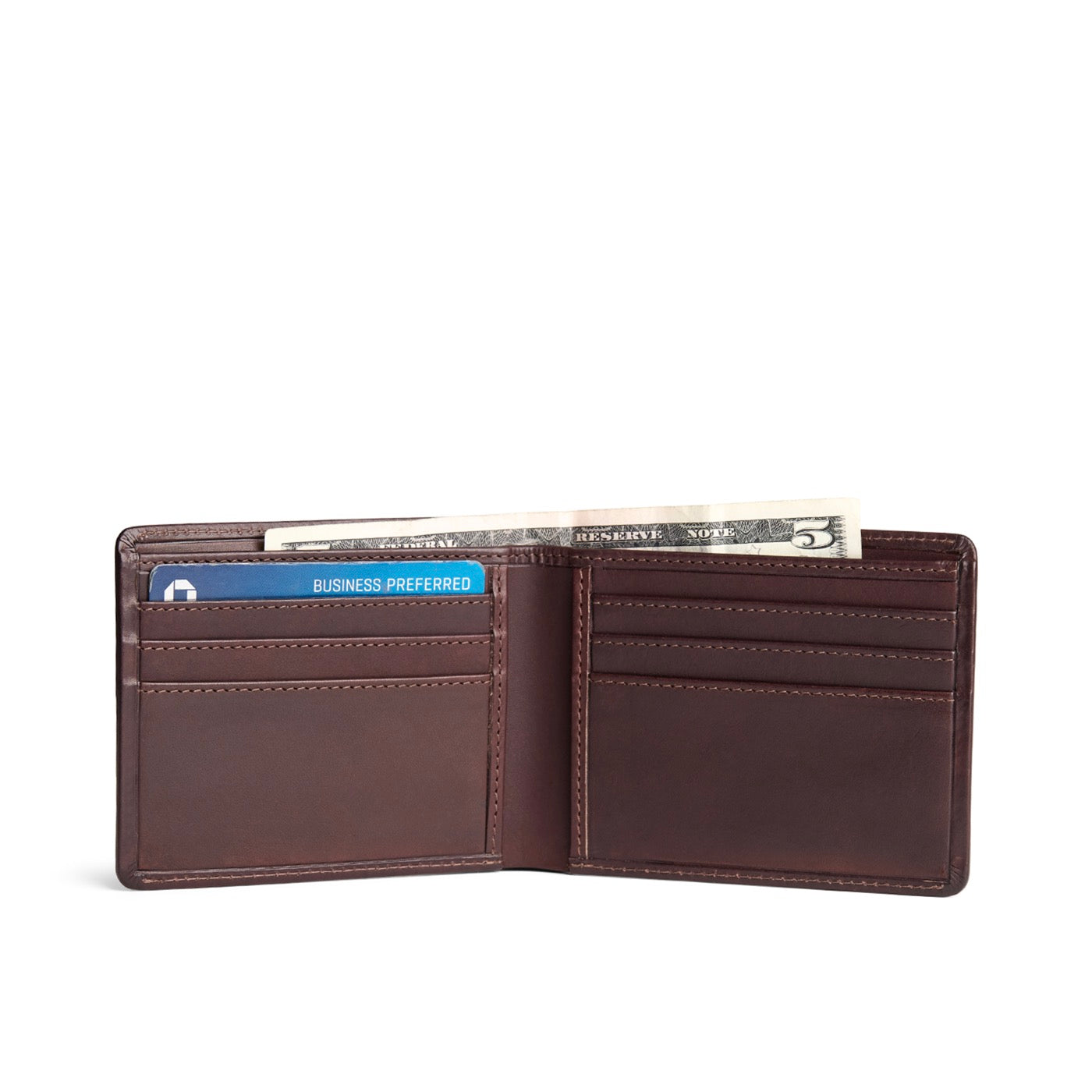 Trailstone | Bifold leather wallet with clean profile and minimalistic stitching details